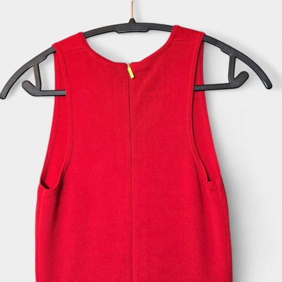 Michael Kors Rhinestone Trimmed Slit Bodycon Dress S Crimson Evening Holiday NWT - Picture 6 of 11